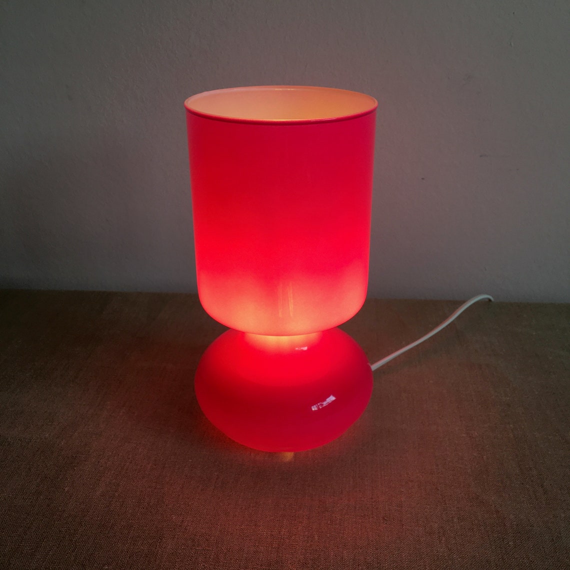 Vintage Ikea Lykta Pink Lamp Shade Mushroom Lamp Etsy