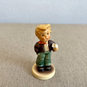 Boy with a flower, M.I. Hummel Club Collectible hand painted Goebel  figurine | Vintage German Porcelain