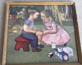 Vintage Picture First Aid Kit Johnson & Johnson of the 1940s