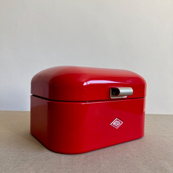 Bread Box Vintage Wesco Red Bread Box Metal Bread Container Etsy