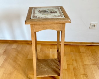 Vintage Flower's Stand H 65cm with Ceramic Tile Top Surface Plant Stand Germany 1980s