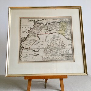 Carte ancienne de MAVRETANIE et NVMIDIA avec armoiries provinciales