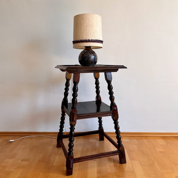 Plant / Lamp Stand Decorative Wooden Pedestal Vintage Stool Farmhouse Style