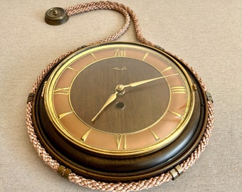 KIENZLE Quartz Wall Clock With Rope Suspension Vintage Germany