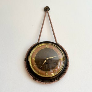 KIENZLE Quartz Wall Clock with Rope Suspension Vintage Germany 1980s
