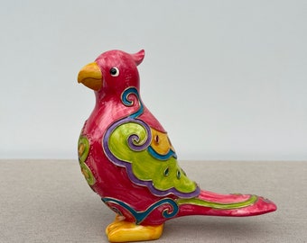 Parrot decorative plastic modeling mass figurine vintage 90s