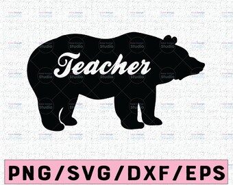 Download Teacher Bear Svg Etsy