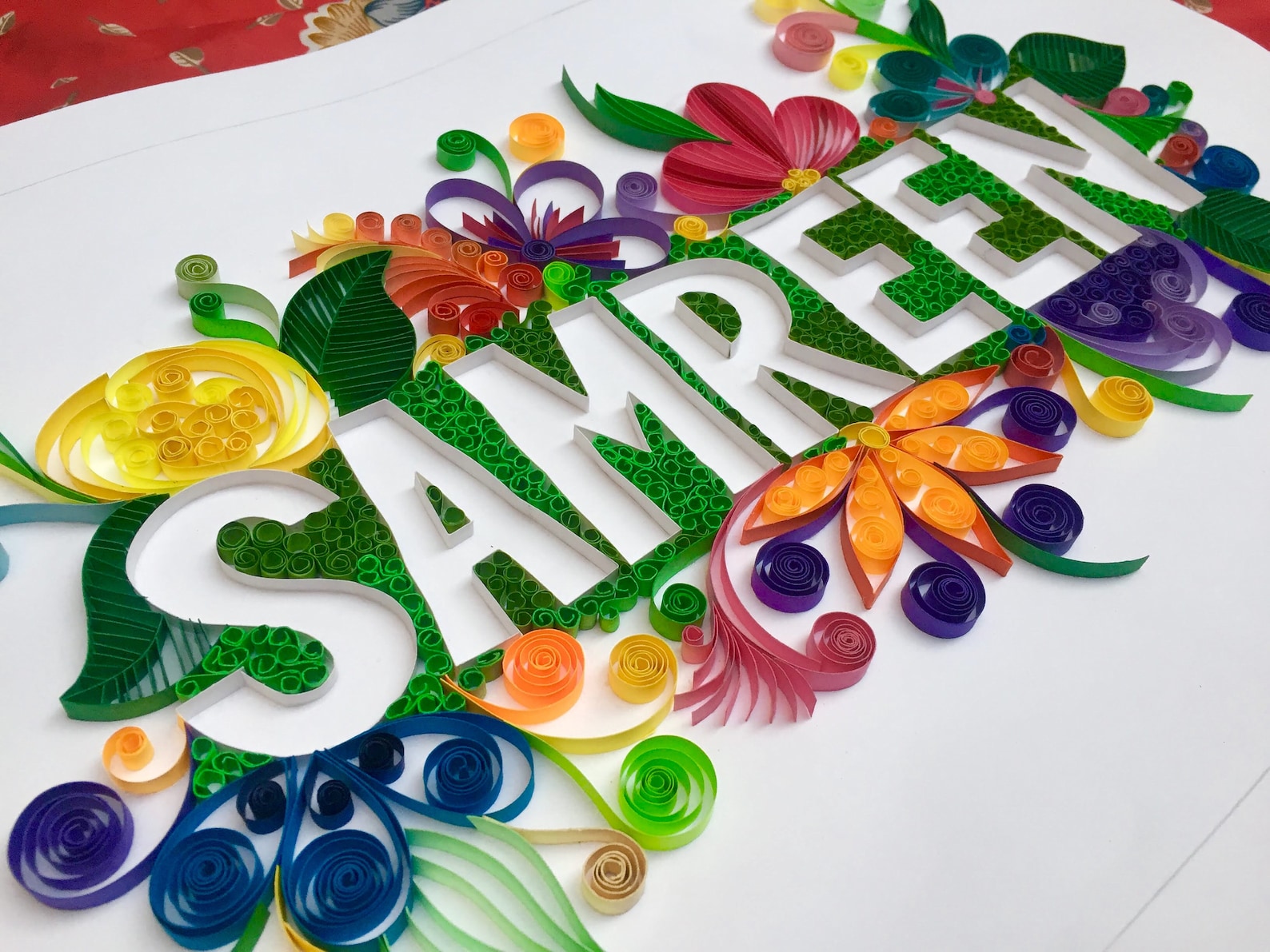 Floral name quilling Etsy