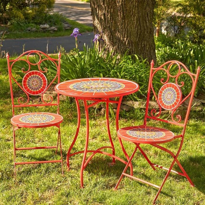 Bistro Set Table and 2 Chairs Etsy
