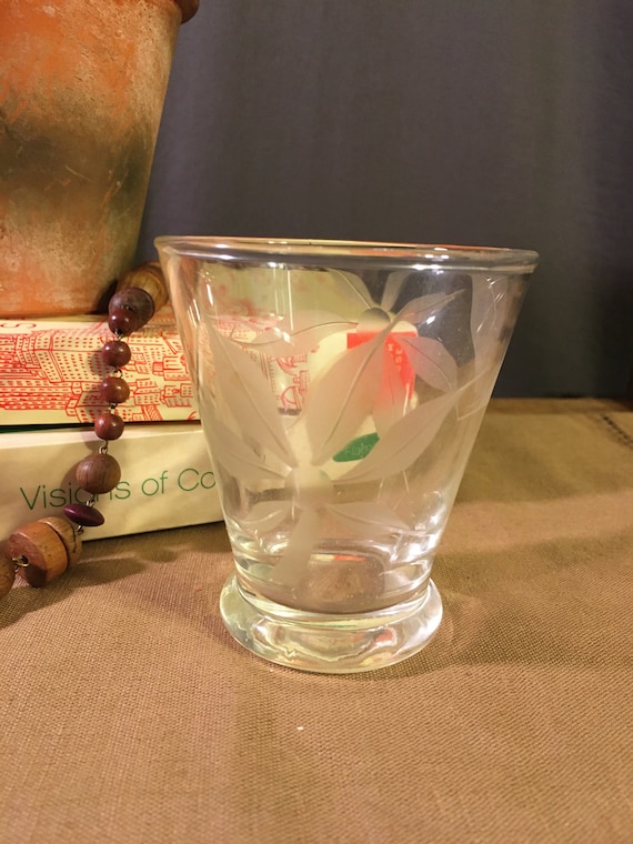 Vintage Etched 4 Oz. Juice Glass Etsy