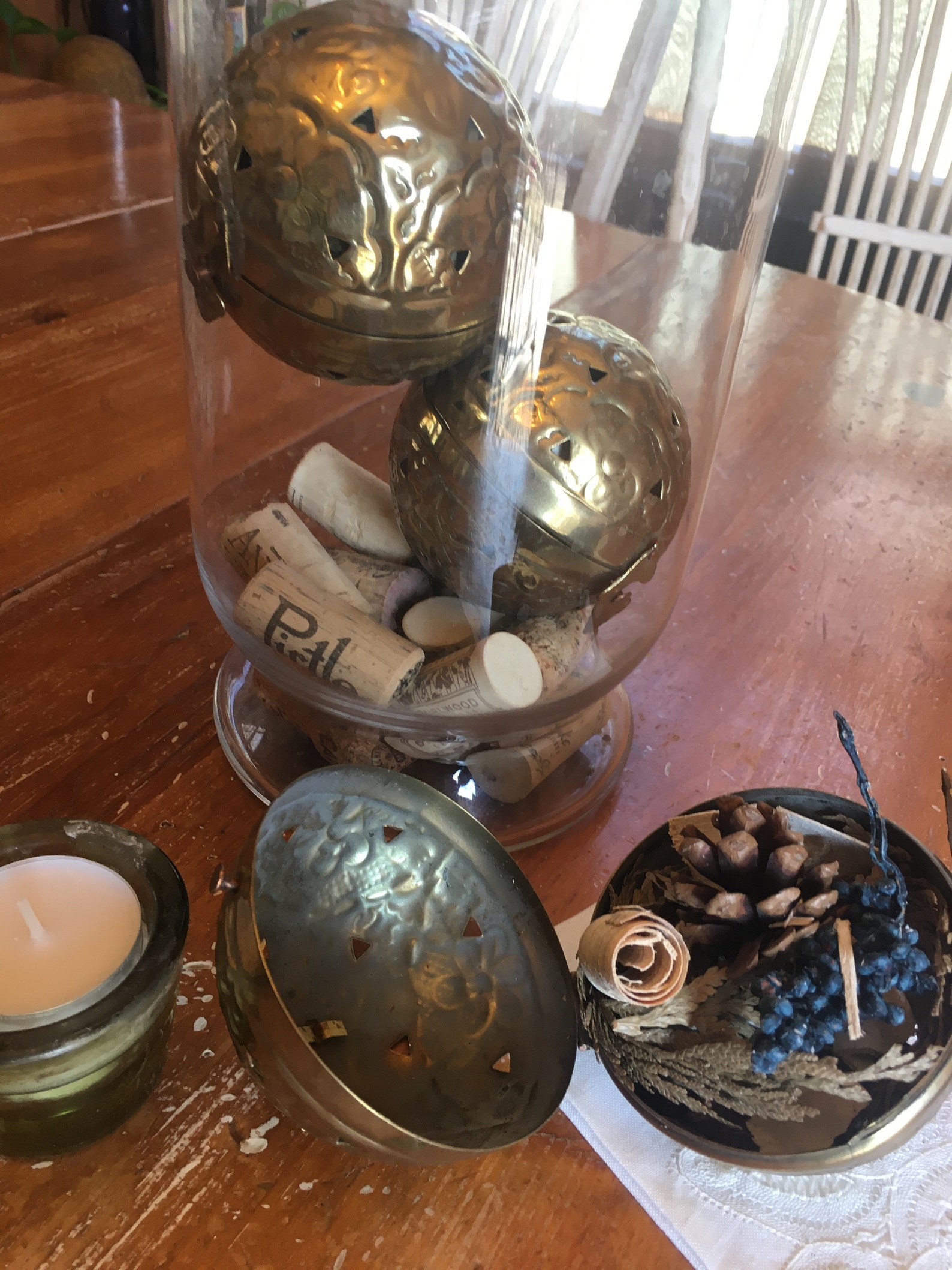 Set of 3 Brass Potpourri Balls/Ornaments Etsy