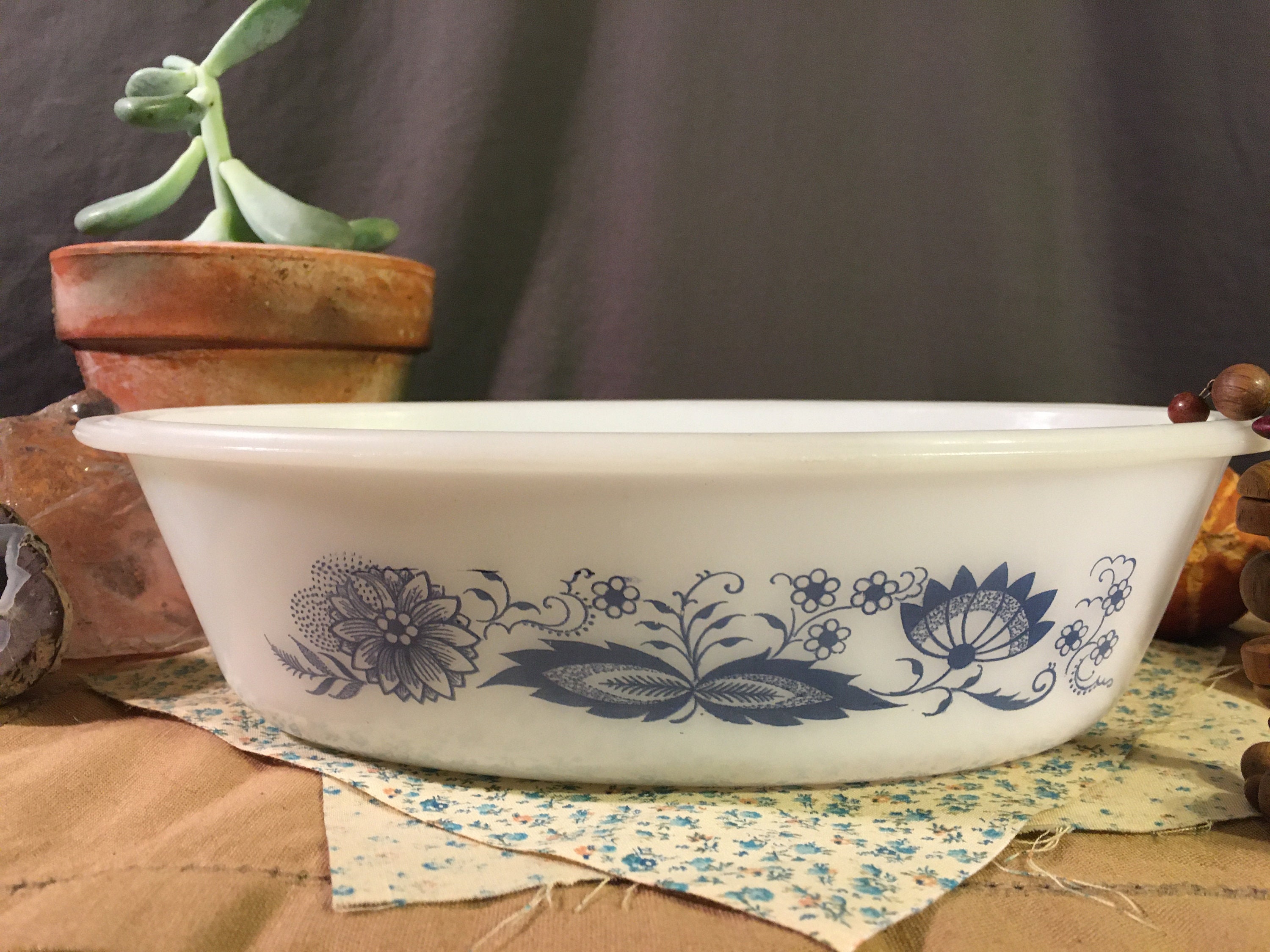 Vintage Cornflower Blue and White Pyrex Serving Dish Etsy
