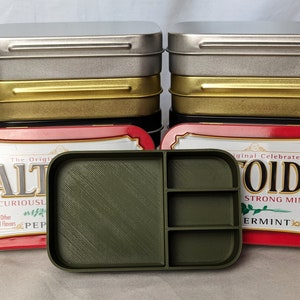 Altoid Inserts en étain – 1 grand plus 3 petits compartiments – Plateau de rangement pour palette artistique, kit de couture de survie, plateaux en métal pour organisateurs de bibelots