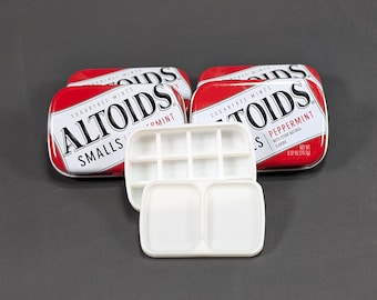 Altoids SMALLS Tin Inserts - Watercolor Pallet Art with 12 paint Wells -Two Piece Miniature Pocket or Purse Travel Paint Palette