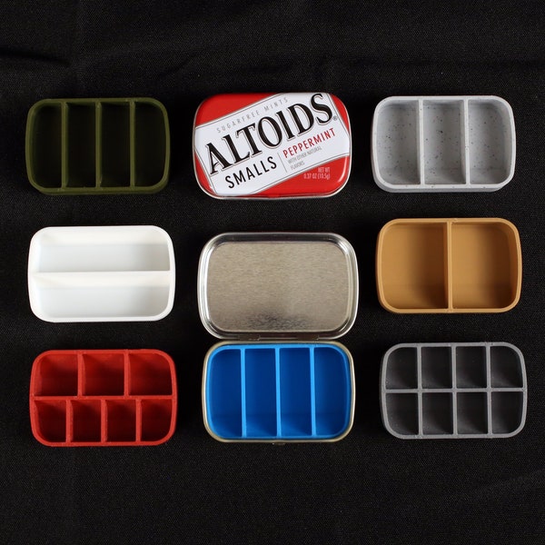 Altoids SMALLS Tin Inserts - Organizer Tray Art Pallet Survival Kit Metal Tin Trinket Organizers Trays