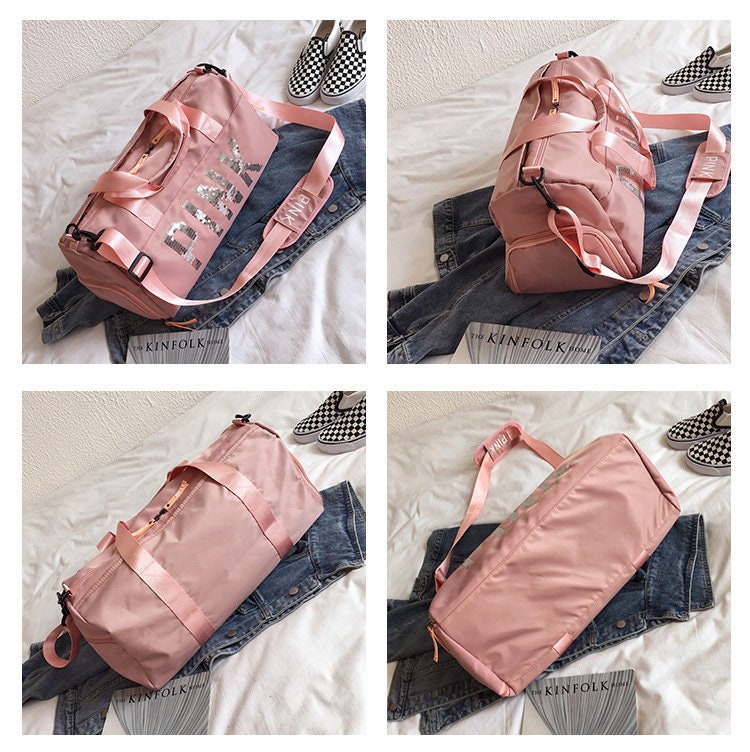 Hot Pink Duffle bag Waterproof Polyester Gym Bag For Women Etsy