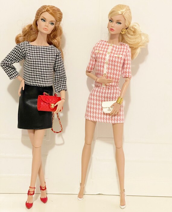 Pink hot sale houndstooth skirt