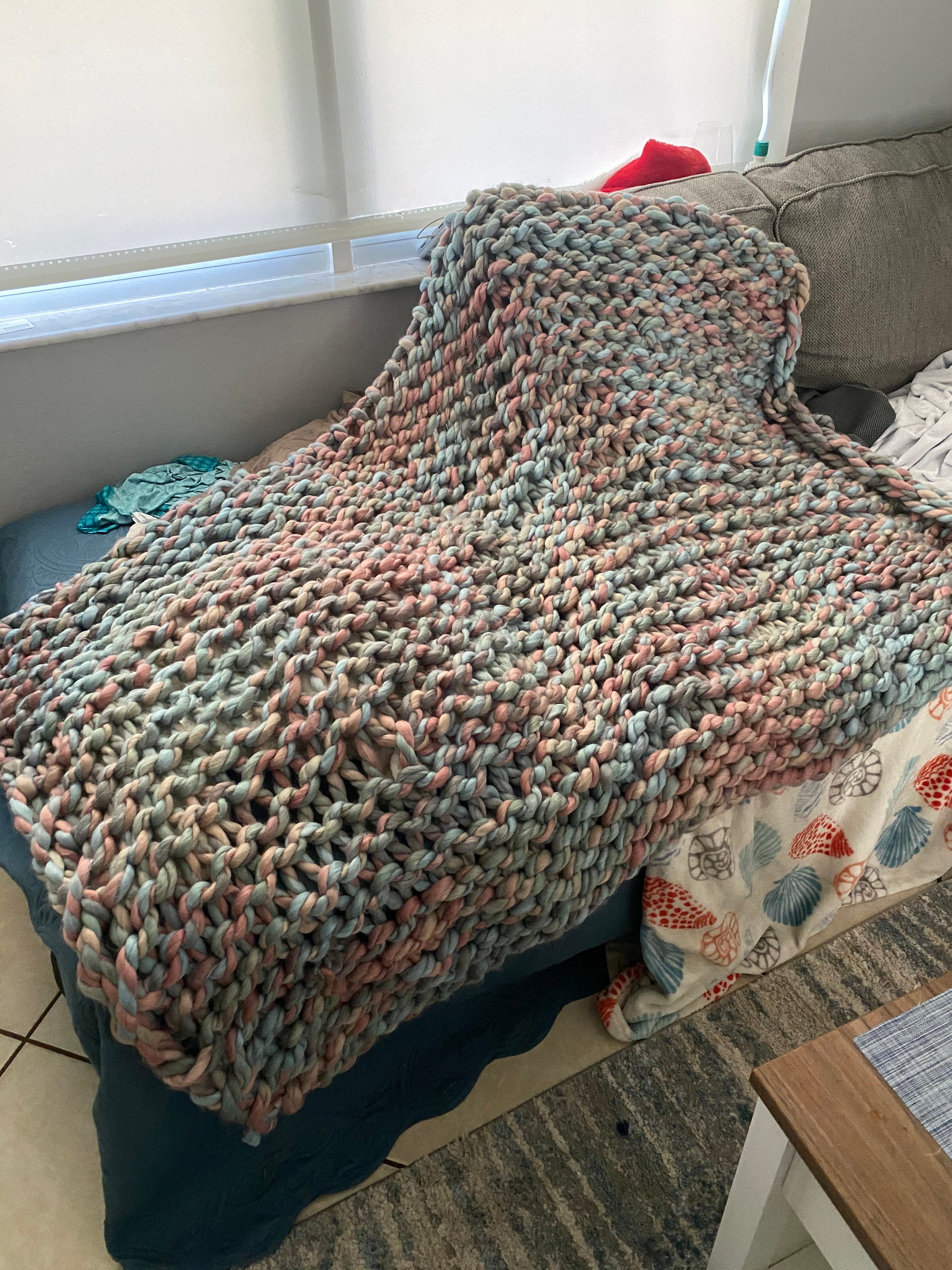 Chunky Knit Twist Blanket Etsy