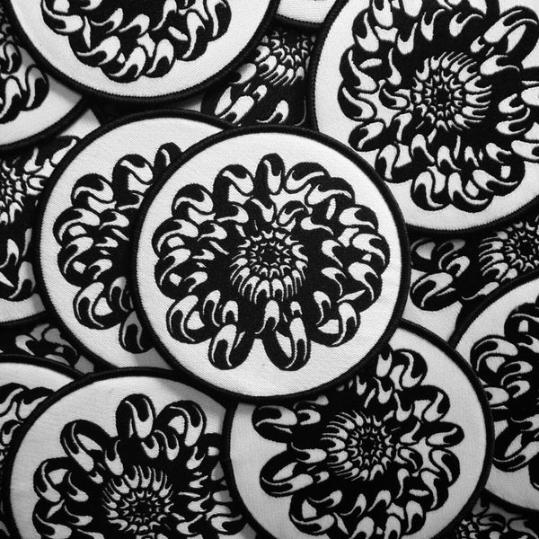 Chrysanthemum Patch // Iron-on Patch // Tattoo Flash Art // Flower Design // Japanese Floral Print // Black and White style // Blackwork