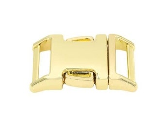 Metal Side Release Buckle 1" /25mm, 16mm, 20mm, Brass Gold, Pet Collar Hardware, Part Webbing