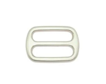 Tri-gildes Slide 16/20/25/40 mm pull-through nickel-plated silver, Slider buckle