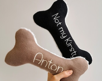 Personalized Dog toy Bone with squeaker, Custom Puppy gift, Plush dog’s personalized bone, gift for your furry friend