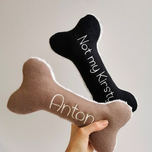 Personalized Dog toy Bone with squeaker, Custom Puppy gift, Plush dog’s personalized bone, gift for your furry friend