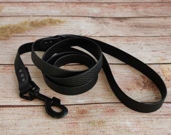 Laisse de chien personnalisée - Noir, Laisse de chien solide pour toutes les races, Laisse enduite hexagonale étanche, 0,78 "/ 20 mm de large, Choisissez la couleur du mousqueton