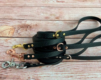 Thin dog leash for small and middle dog breeds, 0.6" wide Waterproof dog leash black, Easy-care custom size dog leash, lightweight dog leash