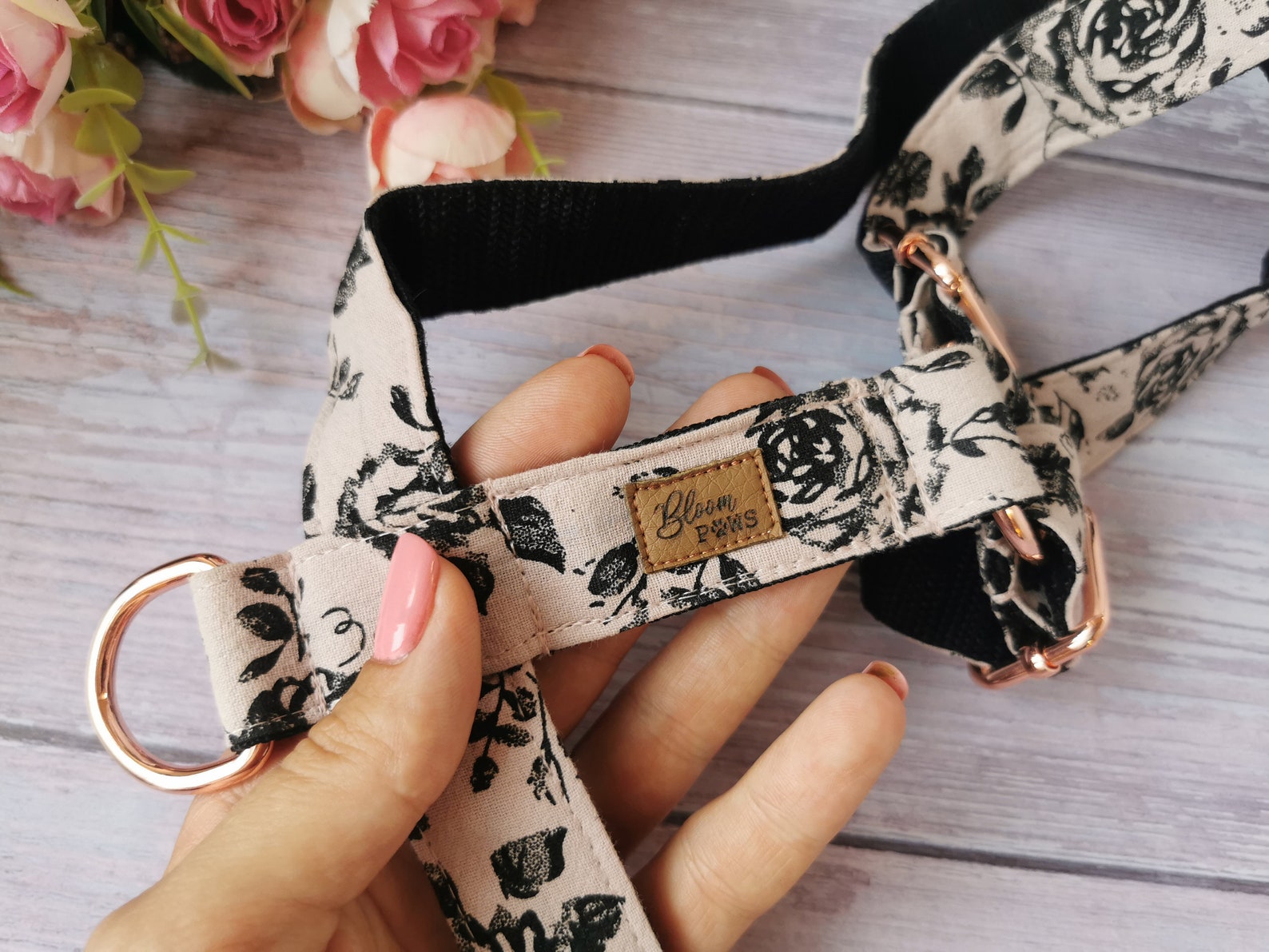 Personalized Dog Harness Girl High Quality Floral Dog Etsy