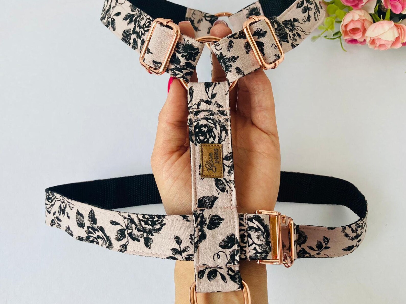 Personalized Dog Harness Girl High Quality Floral Dog Etsy