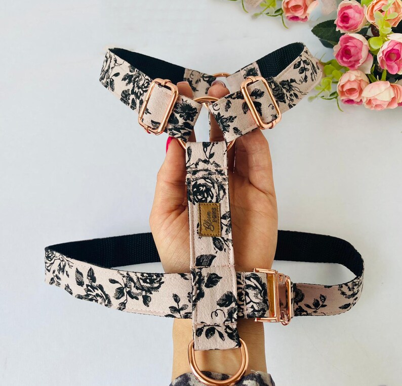 Personalized Dog Harness Girl High Quality Floral Dog Etsy