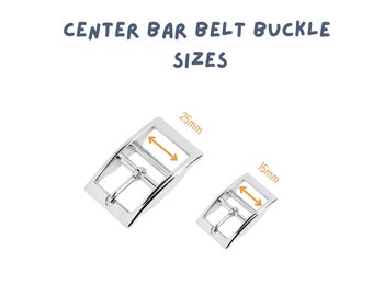 Silver Center Bar Belt Buckle 15/25mm - Belt Buckle Replacement - Belt Buckle Silver - Dog Collar Buckle - Bag Buckle Hardware DIY