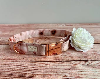 Dog collar with flower, female dog collar with name, Personalized Dog collar flower attachment, Dog accessories girl, Hundehalsband blumen