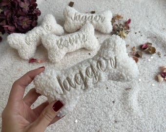 Personalised dog toy Bone with dog name and squeaker, Custom Puppy gift
