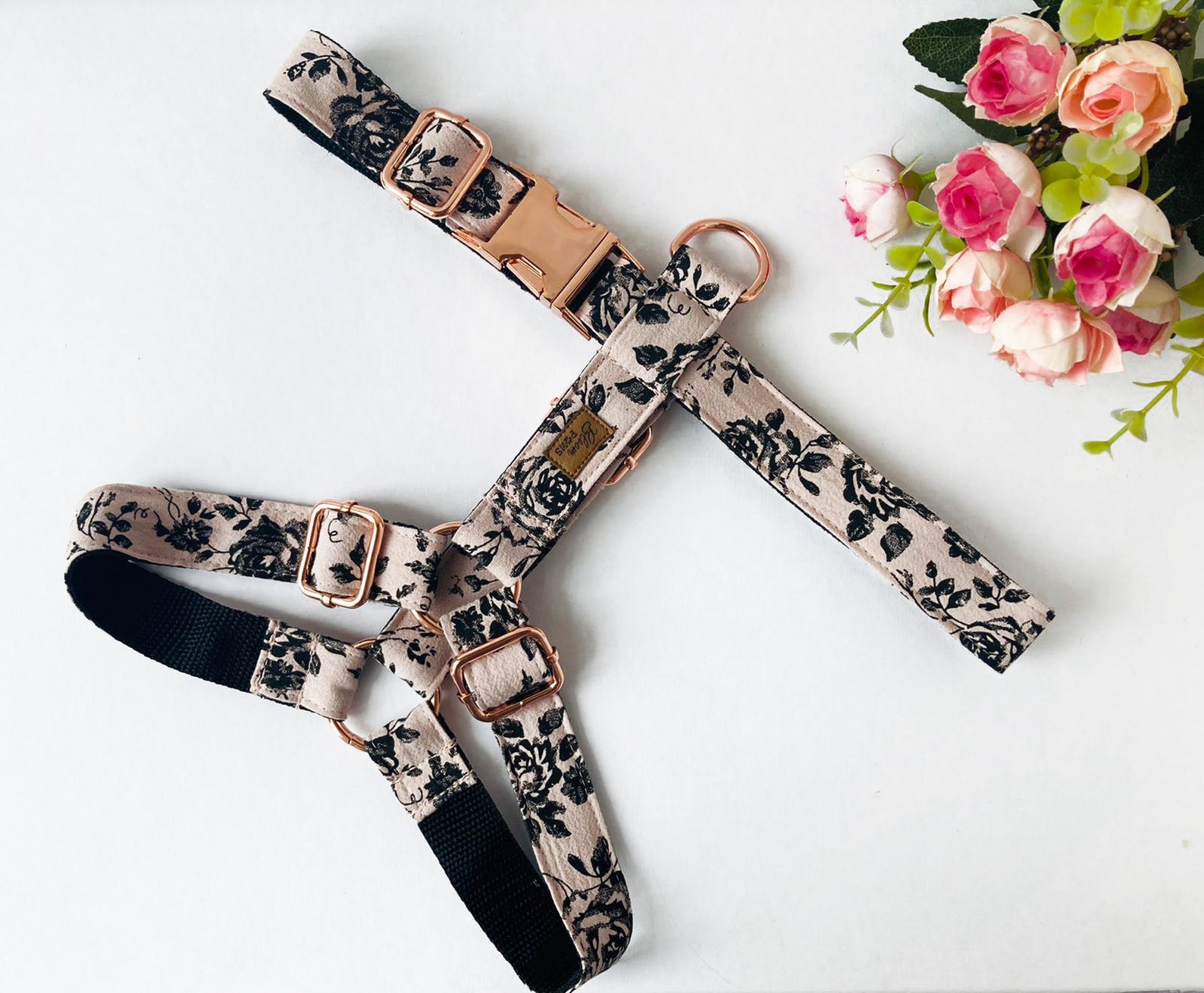 Personalized Dog Harness Girl High Quality Floral Dog Etsy