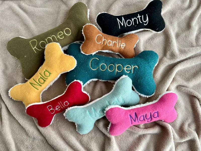Plush Toy Bone With Dog Name and Squeaker Personalized Puppy Gift Custom Dogs Personalized Bone Gift for Your Furry Friend Etsy