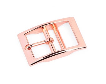 Rose gold Center Bar collar Buckle 15/25mm - Belt Buckle Replacement - Belt Buckle Rose - Dog Collar Buckle - Bag Buckle Hardware DIY