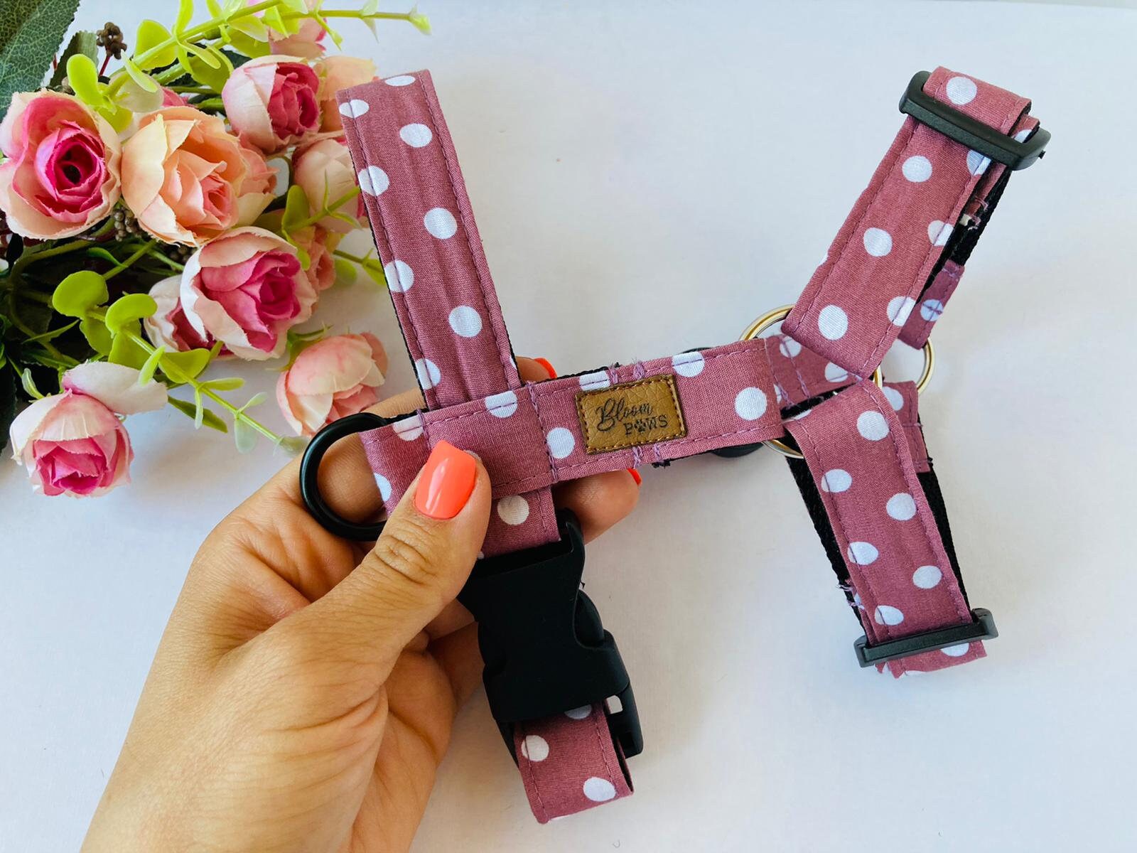 Girl Dog Harness Heather Polka Dot High Quality Adjustable Etsy