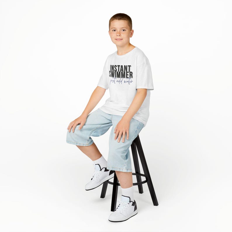 Youth Swim Team Cotton T-Shirt: "Instant Swimmer Just Add Water" image 20