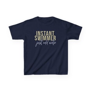 back of swim team Instant Swimmer Just Add Water t-shirt in color sport grey