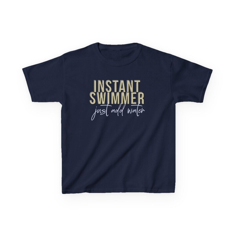 back of swim team Instant Swimmer Just Add Water t-shirt in color sport grey