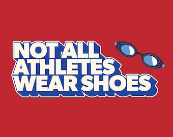 Youth Swimmer T-Shirt: Not All Swimmers Wear Shoes Swim Team Novelty Tee