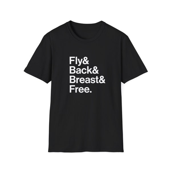 Swim Strokes Unisex Softstyle T-Shirt | Custom Cotton Tee Gift for Swimmer | Butterfly Backstroke Breaststroke Freestyle Short Sleeve Shirt