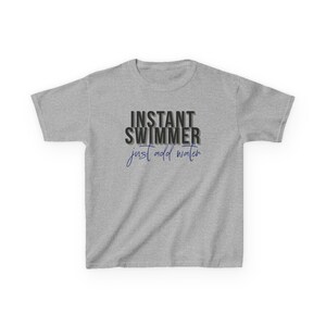 swim team Instant Swimmer Just Add Water t-shirt in color royal blue