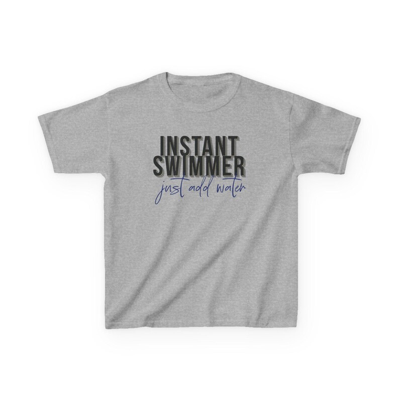 swim team Instant Swimmer Just Add Water t-shirt in color royal blue