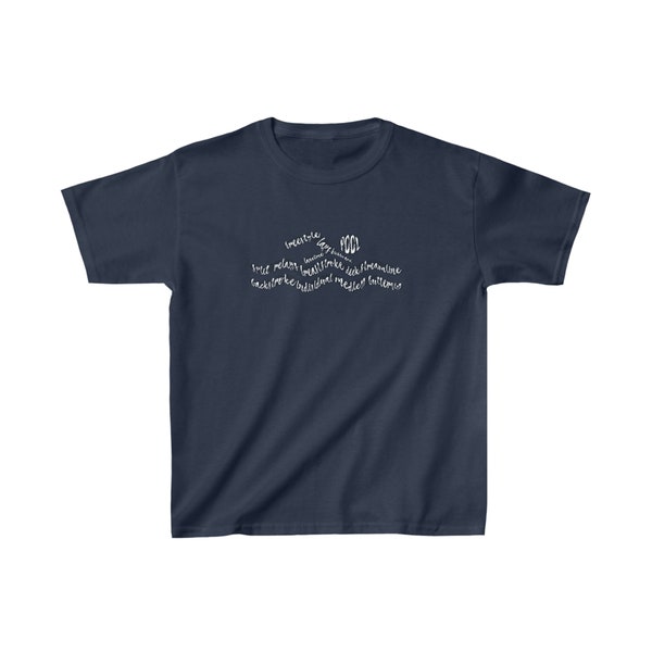Kids Heavy Cotton™ Tee | Swimmer Word Cloud T-Shirt | Youth Swimmer Swim Team Shirt | Boy Girl Swimmer Life | Swim Club Novelty Gift