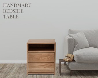Wooden Bedside Table Etsy