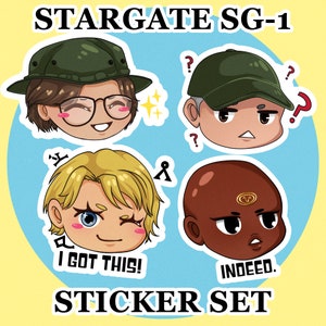 Ensemble d’autocollants Stargate Commando SG1 || Jack, Sam, Daniel et Teal'c