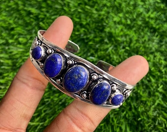 GREAT QUALITY LAPIS LAZULI FASHION JEWELRY SILVER PLATED BANGLE S19580 Adjustable GREAT QUALITY LAPIS LAZULI FASHION JEWELRY SILVER PLATED BANGLE S19580 Adjustable
